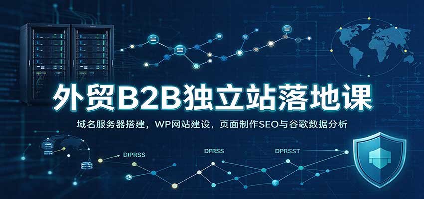 外贸B2B独立站落地课：域名服务器搭建，WP网站建设，页面制作SEO与谷歌数据分析-宝藏屋创业网
