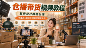 仓播带货视频教程，某带货社群精品课，一节课2小时4分钟的视频教会你-宝藏屋创业网