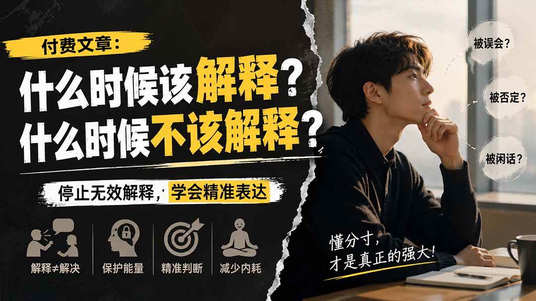 （20223期）付费文章：什么时候该解释？什么时候不该解释？-宝藏屋创业网