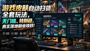 游戏皮肤自动扫货全套玩法,无门槛、特别稳,真实落地副业项目!【揭秘】-宝藏屋创业网