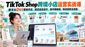 TikTok Shop跨境小店运营实战课,新手从0到1落地开店,搞定选品定价、新手期破局、物流回款全流程-宝藏屋创业网