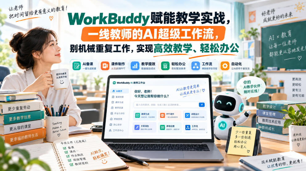 WorkBuddy赋能教学实战，一线教师的AI超级工作流，别机械重复工作，实现高效教学、轻松办公-宝藏屋创业网