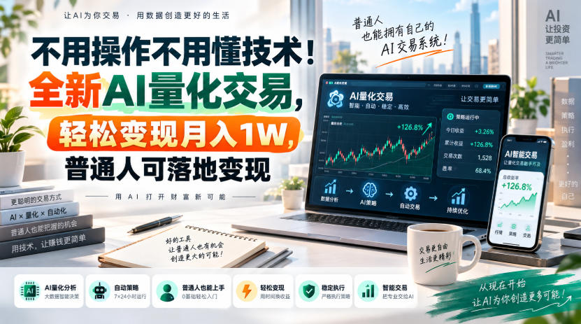 不用操作不用懂技术！全新AI量化交易，轻松变现月入1W，普通人可落地变现！【揭秘】-宝藏屋创业网