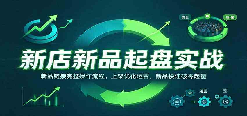 新店新品起盘实战：新品链接完整操作流程，上架优化运营，新品快速破零起量-宝藏屋创业网