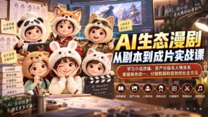 (20412期)AI生态漫剧从剧本到成片实战课:学习小说改编、资产分级与人物关系,掌握角色统一、分镜剪辑和音效优化全方法-宝藏屋创业网