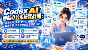 （20446期）Codex AI智能办公系统实战课：掌握文件、表格、PPT、项目管理、数据分析、浏览器及企业日报自动化-宝藏屋创业网