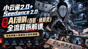 小云雀2.0+Seedance 2.0:爆款AI漫剧《百匠・纸契灵》全流程拆解课,系统掌握AI漫剧短片创作逻辑-宝藏屋创业网