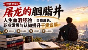 (20943期)付费文章:屠龙的胭脂井人生血泪经验|自我成长、职业发展与认知提升干货合集-宝藏屋创业网