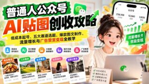 (20972期)普通人公众号AI贴图创收攻略:低成本起号、五大赛道选题、爆款图文制作、流量增长与广告赞赏变现全教学-宝藏屋创业网
