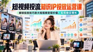 短视频投流知识IP投放运营课,解锁投放技巧放大短视频变现价值,实现稳定增长-宝藏屋创业网