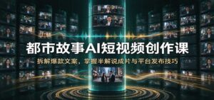 都市故事AI短视频创作课:拆解爆款文案,掌握半解说成片与平台发布技巧-宝藏屋创业网