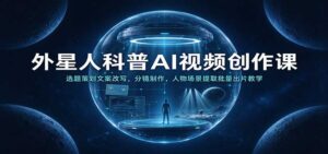 外星人科普AI视频创作课:选题策划文案改写,分镜制作,人物场景提取批量出片教学-宝藏屋创业网