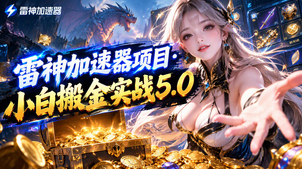雷神加速器项目·小白搬金实战5.0，抖音W播100-150r，小白入局一天也能几十r-宝藏屋创业网