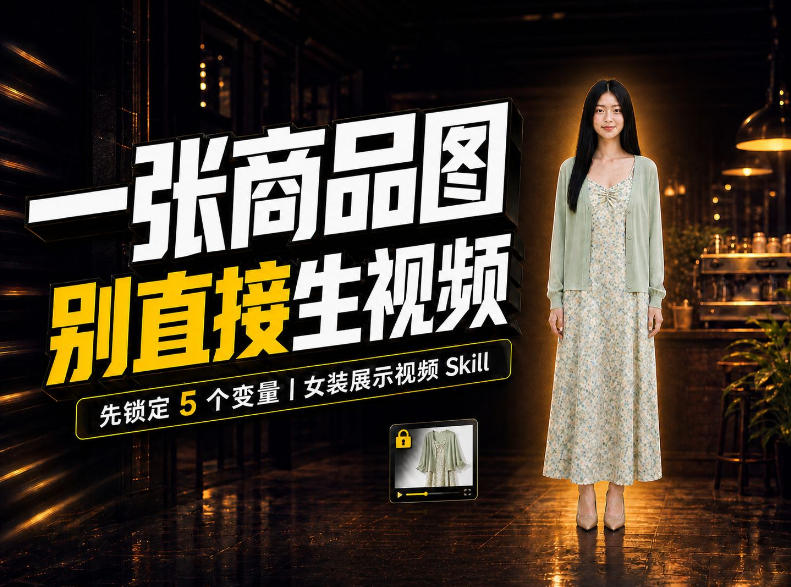 女装AI视频总翻车？问题不在提示词，女装展示视频Skill先锁定5个变量！-宝藏屋创业网