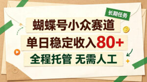 蝴蝶号小众赛道，每月保底收入3k+，全民可做【揭秘】-宝藏屋创业网