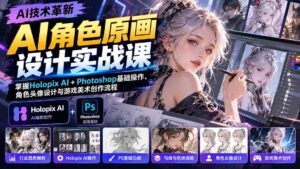 (20837期)AI角色原画设计实战课:掌握Holopix AI+Photoshop基础操作、角色头像设计与游戏美术创作流程-宝藏屋创业网