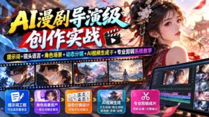 (20814期)AI漫剧导演级创作实战:提示词+镜头语言+角色场景+动态分镜+AI视频生成+专业剪辑系统教学-宝藏屋创业网