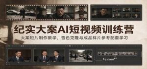 纪实大案AI短视频训练营：大案短片制作教学，音色克隆与成品样片参考配套学习-宝藏屋创业网