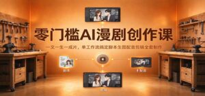 零门槛AI漫剧创作课:一文一生一成片,单工作流搞定脚本生图配音剪辑全套制作-宝藏屋创业网
