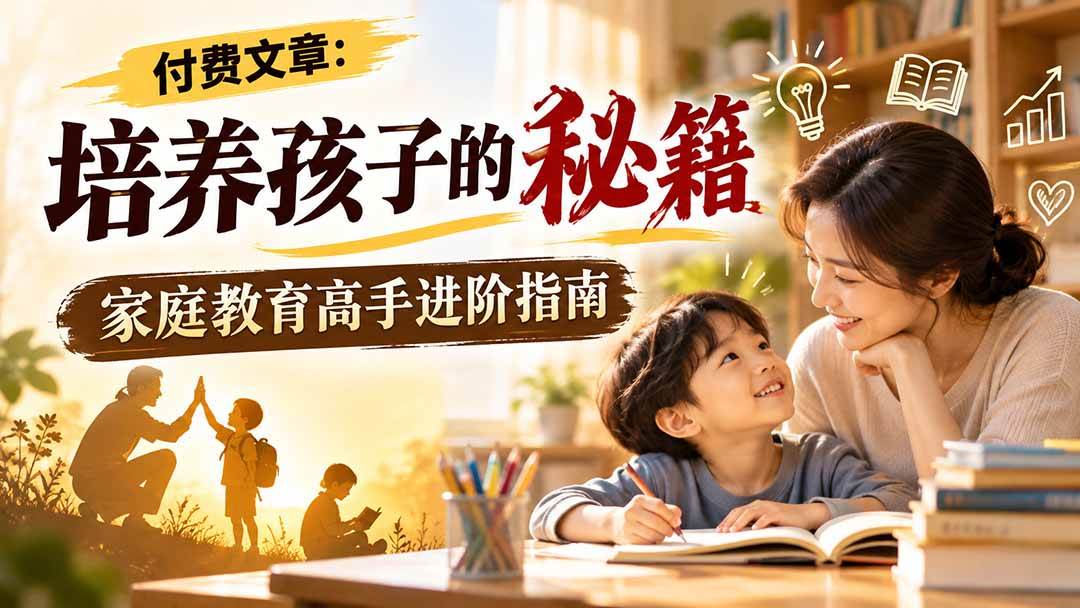 （20919期）付费文章：培养孩子的秘籍，家庭教育高手进阶指南-宝藏屋创业网