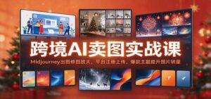 跨境AI卖图实战课：Midjourney出图修图放大，平台注册上传，爆款主题提升图片销量-宝藏屋创业网