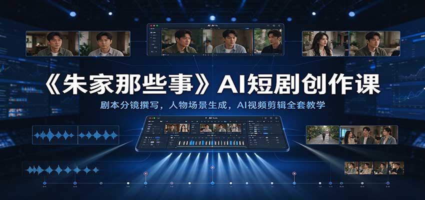 《朱家那些事》AI短剧创作课:剧本分镜撰写,人物场景生成,AI视频剪辑全套教学 《朱家那些事》AI短剧创作课:剧本分镜撰写,人物场景生成,AI视频剪辑全套教学