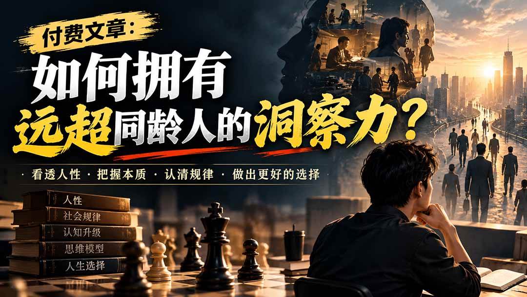 （20976期）付费文章：如何拥有远超同龄人的洞察力？-宝藏屋创业网