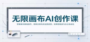 无限画布AI创作课:掌握画布基础操作,线稿白模毛坯出图改图,效果图视频与办公自动化-宝藏屋创业网