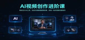 AI视频创作进阶课：联动五大AI工具，完成文案建模画面音频，实现一站式视频完整制作-宝藏屋创业网