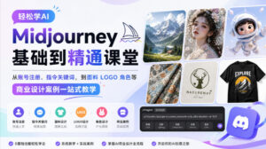 轻松学AI Midjourney基础到精通课堂,从账号注册、指令关键词,到面料LOGO角色等商业设计案例一站式教学-宝藏屋创业网