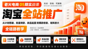 老火电商05期实战课|淘宝全站推广从计划搭建、批量测款、新品起量到爆款收割、矩阵放大全链路教学-宝藏屋创业网
