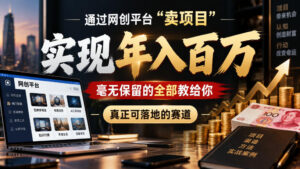 通过网创平台“卖项目”实现年入100w，毫无保留的全部教给你，真正可落地的赛道【揭秘】-宝藏屋创业网