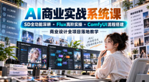 AI商业实战系统课|SD全功能深耕+Flux高阶实操+Comfyui流程搭建,商业设计全项目落地教学-宝藏屋创业网
