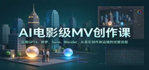 AI电影级MV创作课:运用GPT6、即梦、Suno、Blender,从音乐创作到运镜的完整流程-宝藏屋创业网