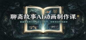 聊斋故事AI动画制作课：狐面娘案例实操，提示词指令，剪映预设特效素材-宝藏屋创业网