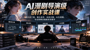 AI漫剧导演级创作实战课|提示词工程、镜头语言、动态分镜、AI生视频、专业剪辑全链路系统教学-宝藏屋创业网
