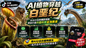 抖音7W粉丝博主的AI植物穿越白垩纪教学,抖音科普蓝海赛道,解锁商单收徒伙伴计划等多种收益-宝藏屋创业网