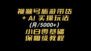 视频号旅游带货+AI实操玩法，月入5k+小白零基础保姆级教程-宝藏屋创业网