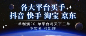 抖音买手项目,一单利润20左右,单号每天下三单,可矩阵,稳定适合长期副业【揭秘】-宝藏屋创业网