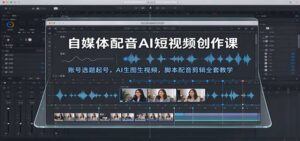 自媒体配音AI短视频创作课:账号选题起号,AI生图生视频,脚本配音剪辑全套教学-宝藏屋创业网