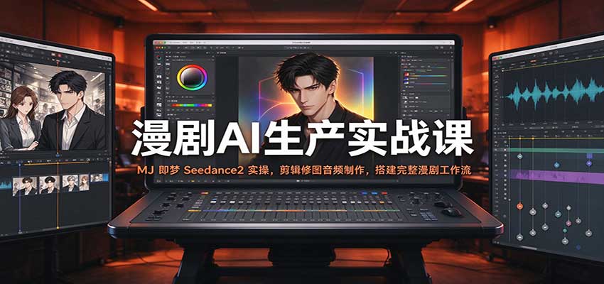 漫剧AI生产实战课：MJ 即梦 Seedance2 实操，剪辑修图音频制作，搭建完整漫剧工作流-宝藏屋创业网