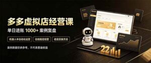 (20795期)拼多多虚拟小店,售卖虚拟资料日入1000+,最适合普通的人副业项目-宝藏屋创业网