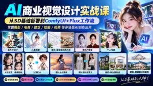 (20824期)【无水印】AI商业视觉设计实战课:从SD基础部署到ComfyUI+Flux工作流,掌握摄影电商建筑AI创作-宝藏屋创业网