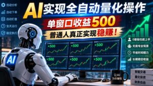 AI实现全自动量化，单窗口月入收益500，别嫌收益少，靠谱最重要！-宝藏屋创业网