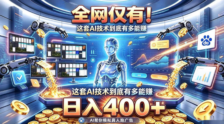 全网仅有！这套AI技术到底有多能賺，日入400+，无需人工干预，实现真正被动变现【揭秘】-宝藏屋创业网