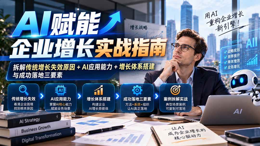 （20850期）【无水印】AI赋能企业增长实战指南：拆解传统增长失效原因+AI应用能力+增长体系搭建与成功落地三要素-宝藏屋创业网