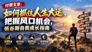 （20942期）付费文章：如何抓住人生大运，把握风口机会，低谷期自我成长指南-宝藏屋创业网