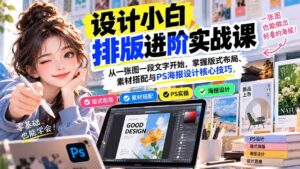 （20838期）设计小白排版进阶实战课：从一张图一段文字开始，掌握版式布局、素材搭配与PS海报设计核心技巧-宝藏屋创业网