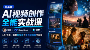 零基础AI视频创作全能实战课|豆包+DeepSeek+即梦,从AI生图、爆款短视频到影视级短剧全流程-宝藏屋创业网