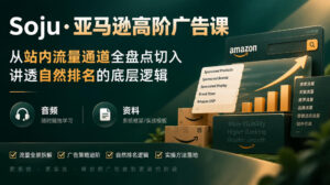亚马逊高阶广告课，从站内流量通道全盘点切入，讲透自然排名的底层逻辑（直播+音频+资料）-宝藏屋创业网